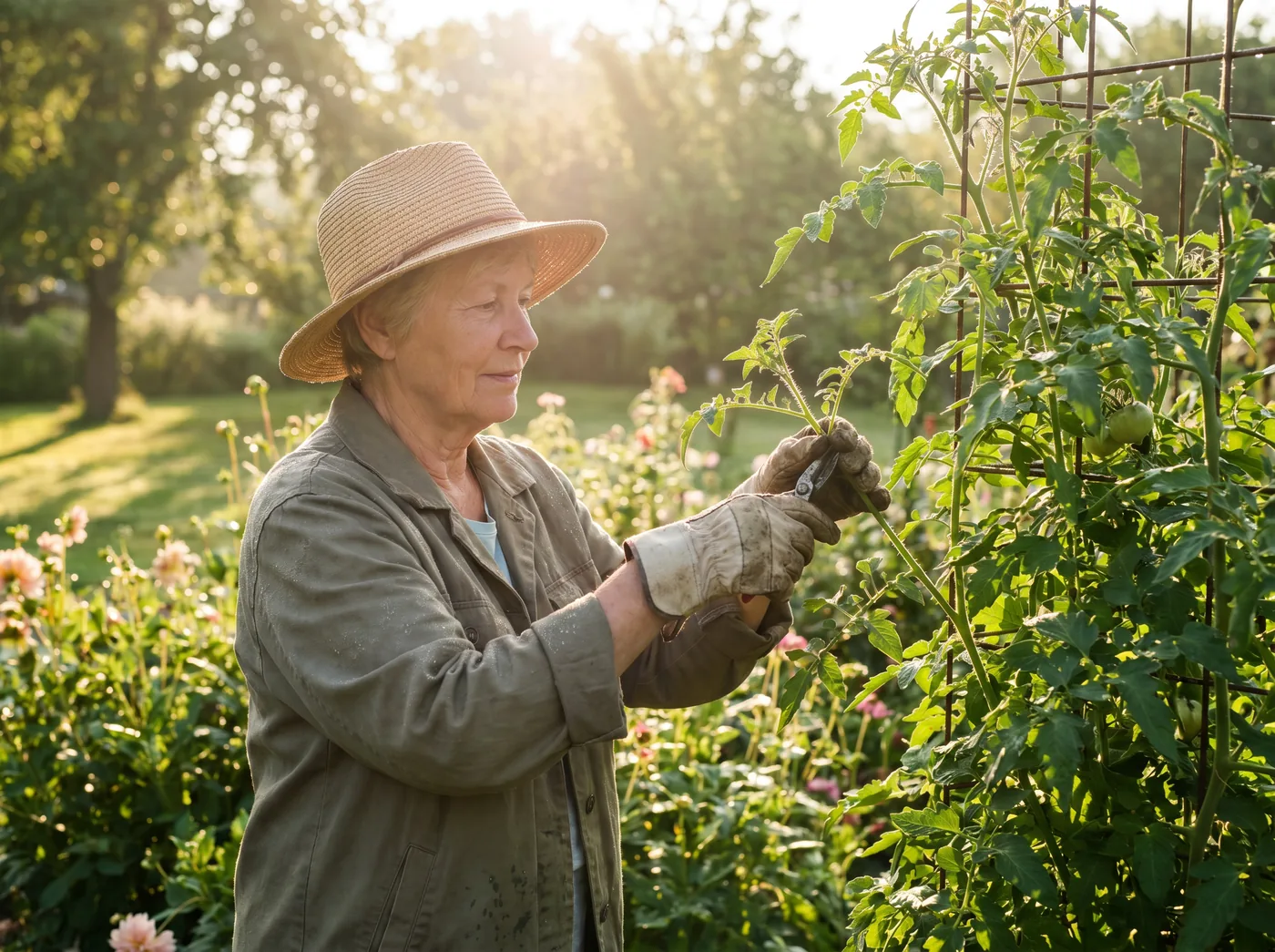 Hände waschen nach dem Ausgeizen